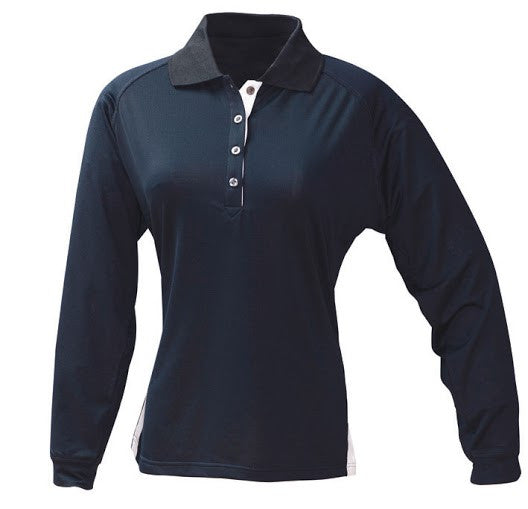 Stencil-Stencil Ladies Long Sleeve Team Polo-Navy/White / 8-Corporate Apparel Online - 3