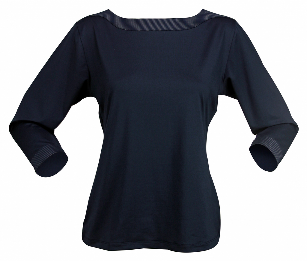 Stencil-Stencil Argent 3/4S Ladies Top-8 / Black-Uniform Wholesalers - 3