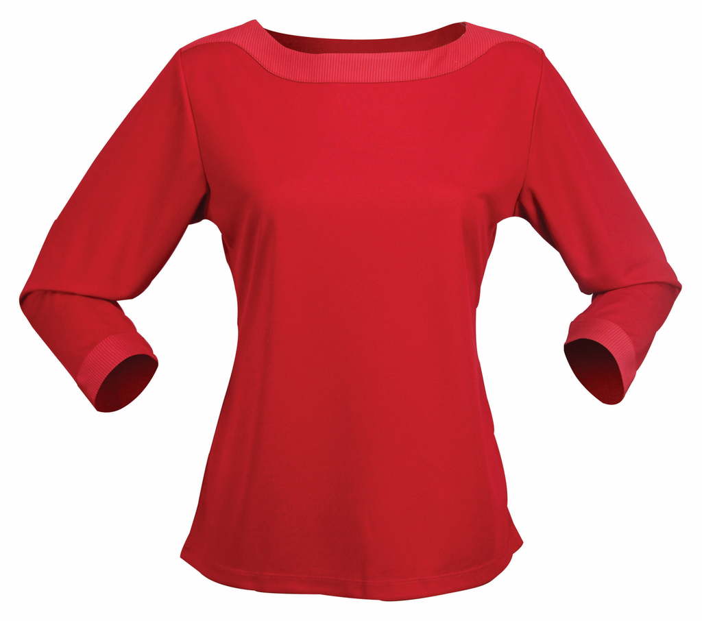 Stencil-Stencil Argent 3/4S Ladies Top-8 / Red-Uniform Wholesalers - 4