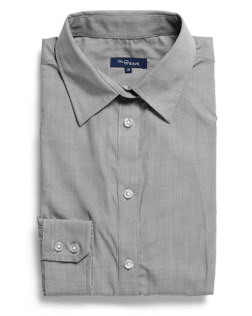 Gloweave-Gloweave Ladies Puppy Tooth Check S/S Shirt-Black / 8-Corporate Apparel Online - 3