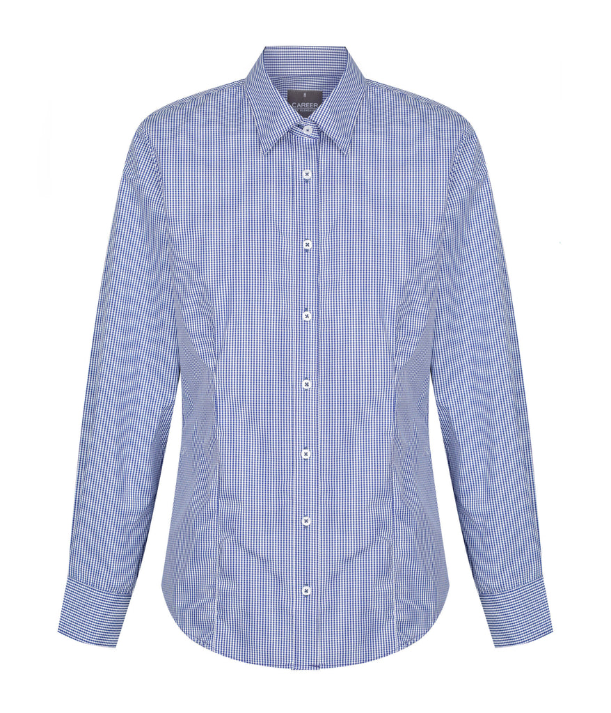 Gloweave Ladies Gingham Long Sleeve Casual Slim Fit Shirt (1637WHL)