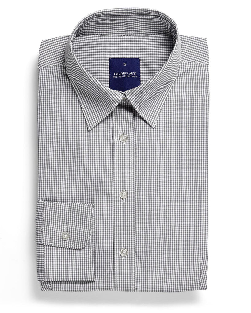 Gloweave-Gloweave Ladies Gingham Check L/S Shirt-Grey / 6-Corporate Apparel Online - 2