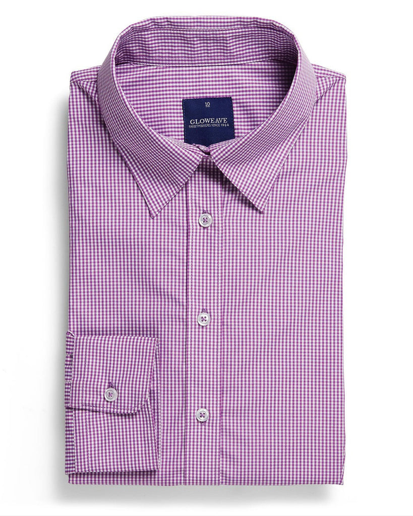 Gloweave-Gloweave Ladies Gingham Check L/S Shirt-Lilac / 6-Corporate Apparel Online - 3