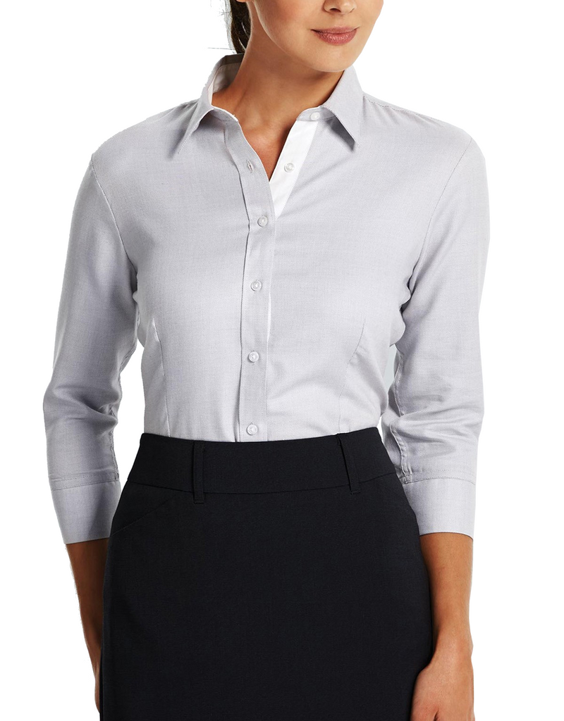 Gloweave-Gloweave Ladies Micro Step Textured Plain 3/4 Sleeve Shirt--Corporate Apparel Online - 1