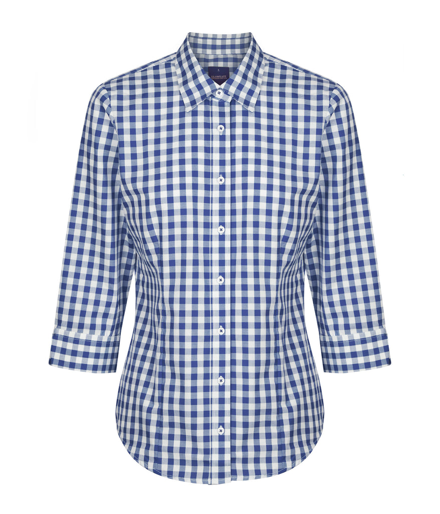 Gloweave Ladies  Royal Oxford Gingham 3/4 Sleeve Shirt (1710WL)