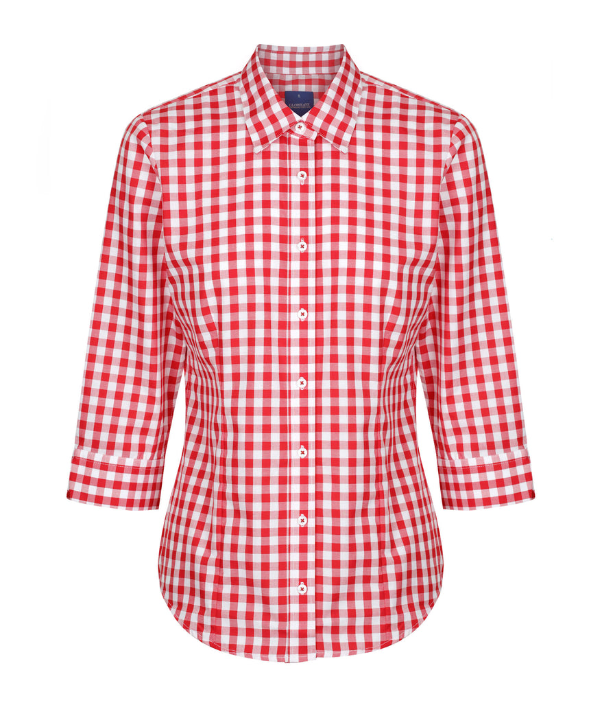 Gloweave Ladies  Royal Oxford Gingham 3/4 Sleeve Shirt (1710WL)