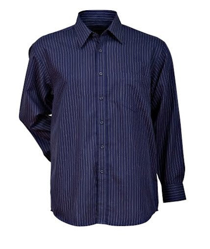 Stencil-Stencil Men's Pin-point Shirt (L/S)-Navy/Beige / S-Corporate Apparel Online - 5