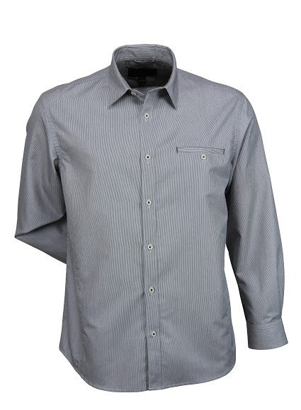 Stencil-Stencil Men's Empire Shirt (L/S)-Grey/Charcoal / S-Corporate Apparel Online - 3