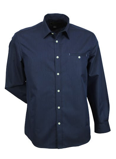 Stencil-Stencil Men's Empire Shirt (L/S)-Navy/Sky / S-Corporate Apparel Online - 4