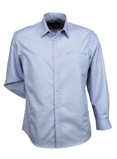 Stencil-Stencil Men's Empire Shirt (L/S)-Sky/Navy / S-Corporate Apparel Online - 5