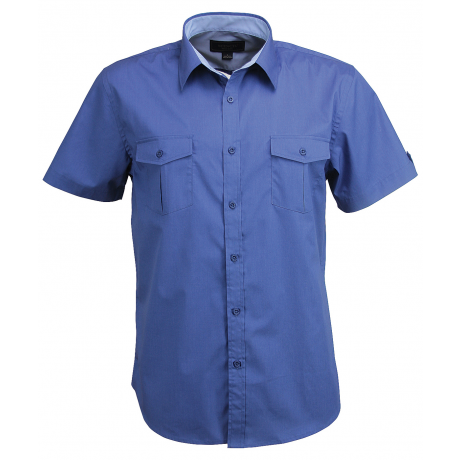 Stencil-Stencil  Hospitality Nano 2034S Mens L/S Shirt-S / Slate Blue / Pale Blue-Uniform Wholesalers - 1
