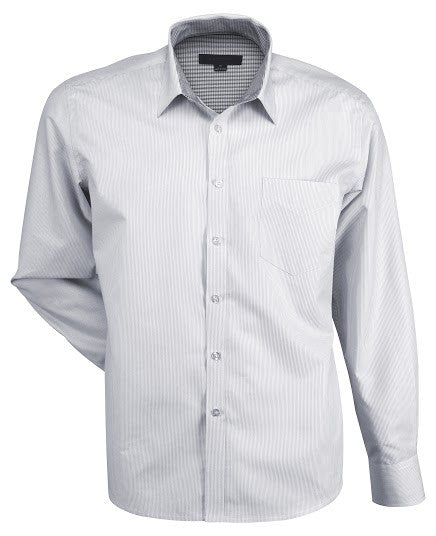 Stencil-Stencil Men's Inspire Shirt (L/S)-Grey/White / S-Corporate Apparel Online - 1