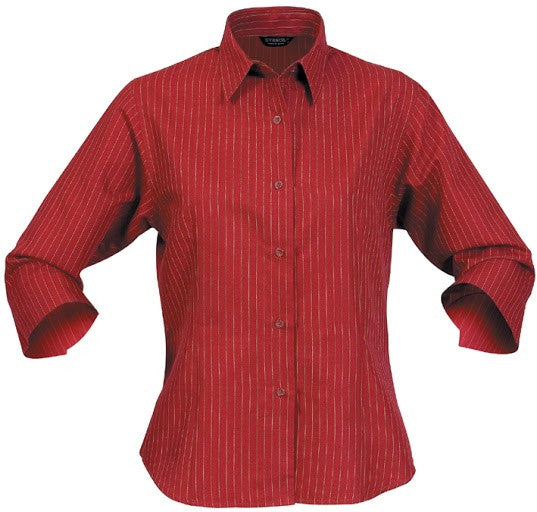 Stencil-Stencil Ladies' Pin-point Shirt (3/4S)-Cherry/Silver / 8-Corporate Apparel Online - 2