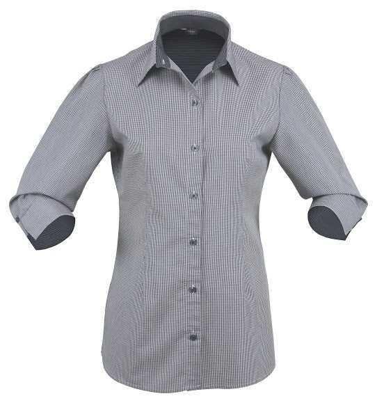 Stencil-Stencil Ladies' Dominion Shirt (3/4 Sleeve)-Black / 8-Corporate Apparel Online - 1