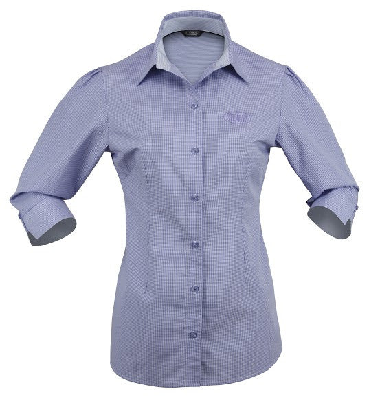 Stencil-Stencil Ladies' Dominion Shirt (3/4 Sleeve)-Mid blue / 8-Corporate Apparel Online - 3