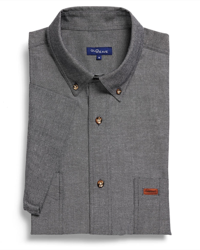 Gloweave-Gloweave Men's Iconic Chambray S/S Shirt-Black / S-Corporate Apparel Online - 3