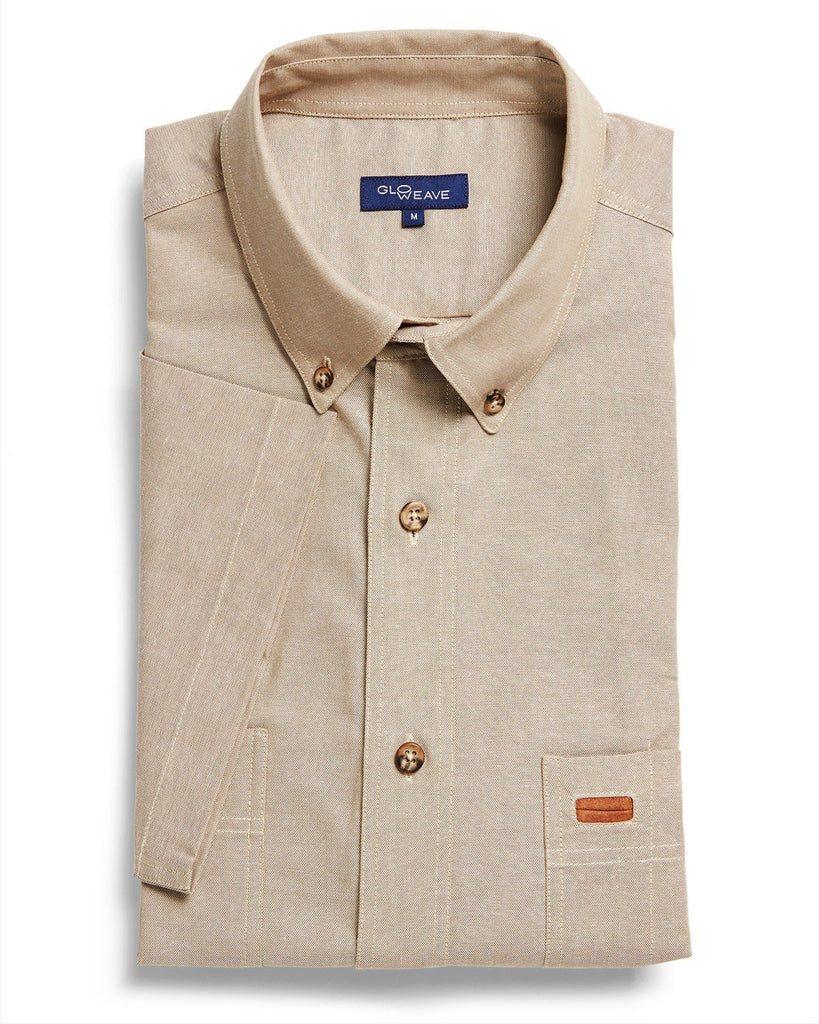 Gloweave-Gloweave Men's Iconic Chambray S/S Shirt-Sand / S-Corporate Apparel Online - 5