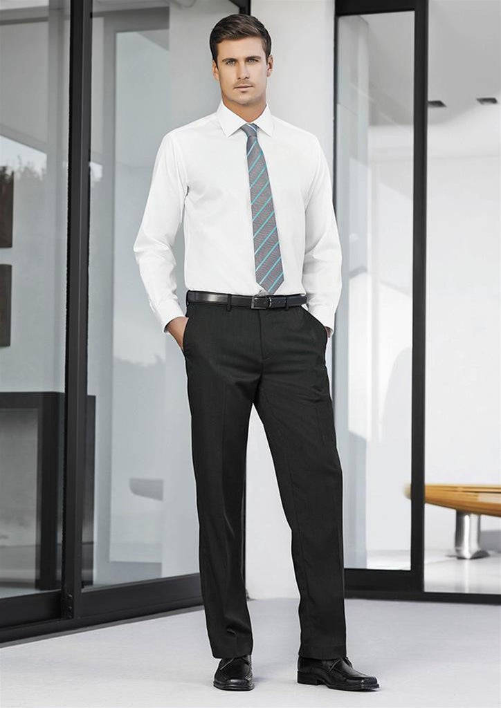 Biz Corporates Mens Cool Stretch Adjustable Waist Pant Stout (70114S)