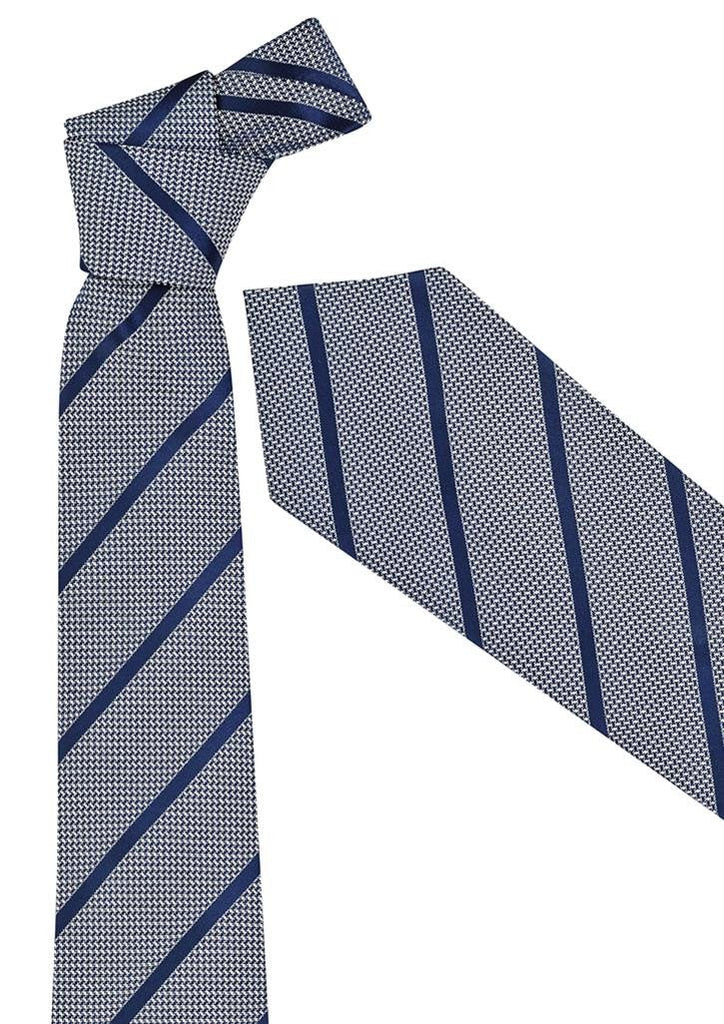 Biz Corporates Mens Single Contrast Stripe Tie (99102)