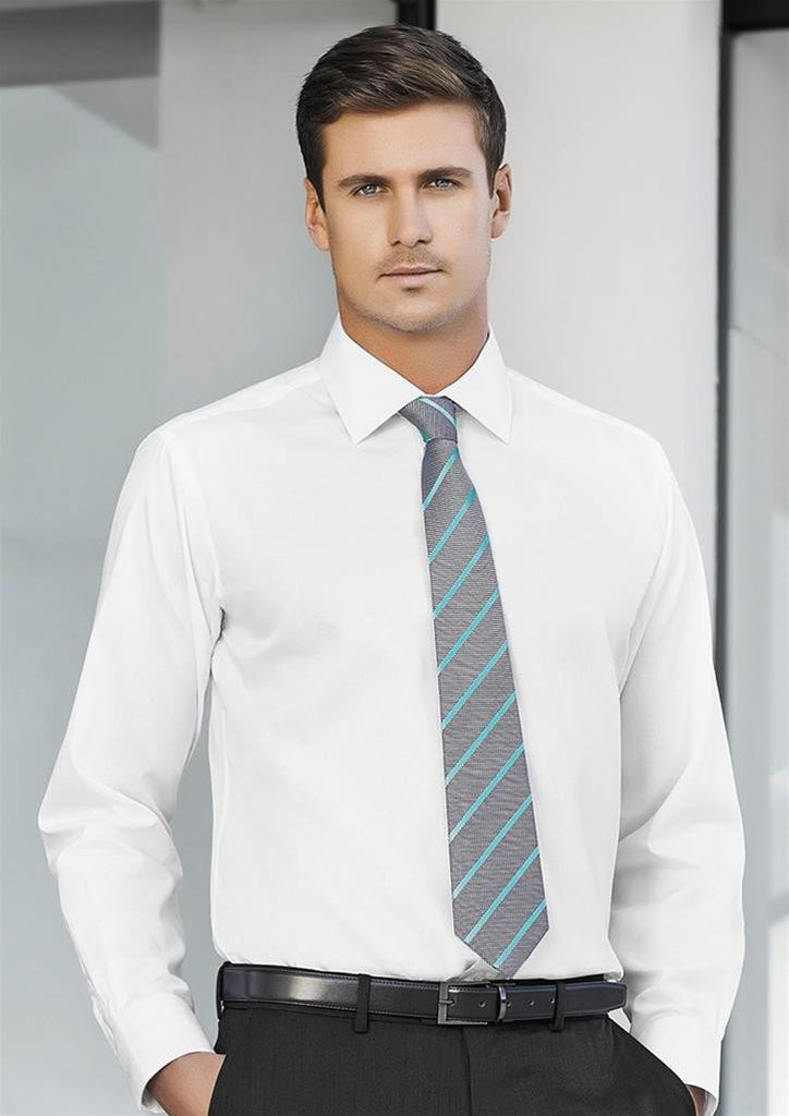 Biz Corporates Mens Single Contrast Stripe Tie (99102)
