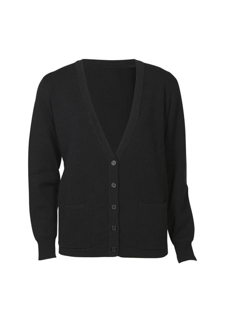 Biz Collection-Biz Collection Ladies Button Through Woolmix Cardigan-Black / S-Corporate Apparel Online - 2