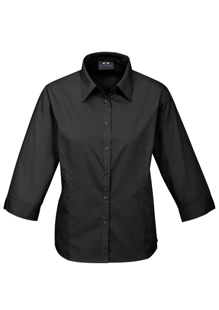 Biz Collection-Biz Collection Ladies Base 3/4 Sleeve Shirt-Black / 6-Corporate Apparel Online - 2