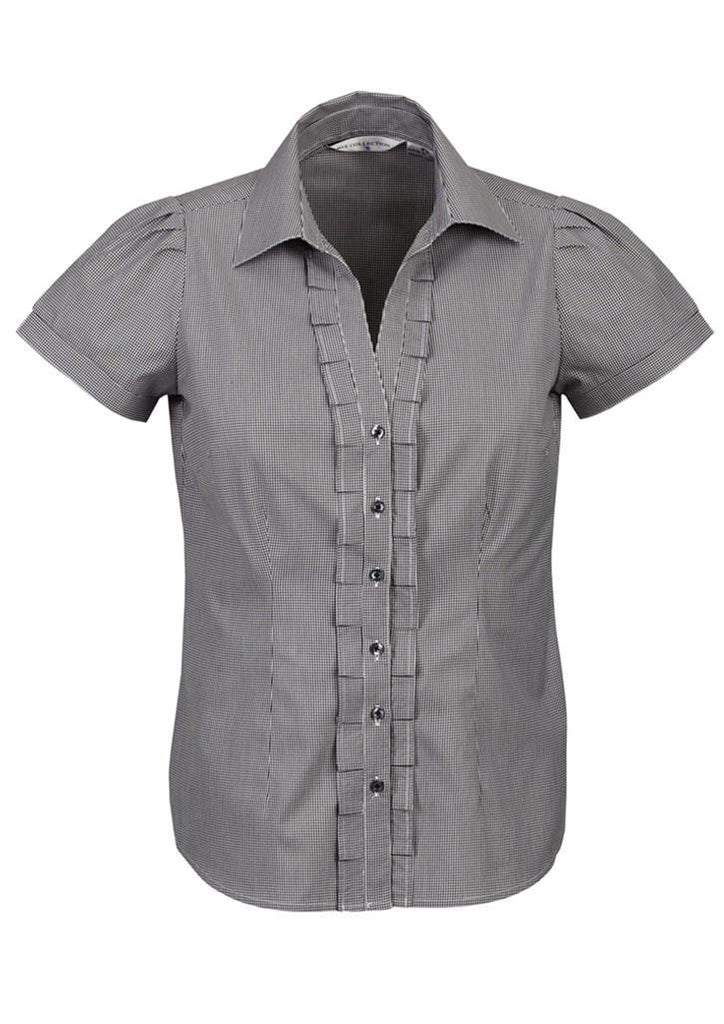 Biz Collection-Biz Collection Ladies Edge Short Sleeve Shirt-Black / 6-Corporate Apparel Online - 2