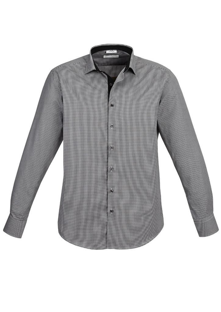 Biz Collection-Biz Collection Edge Mens long sleeve shirt-Black / S-Corporate Apparel Online - 1