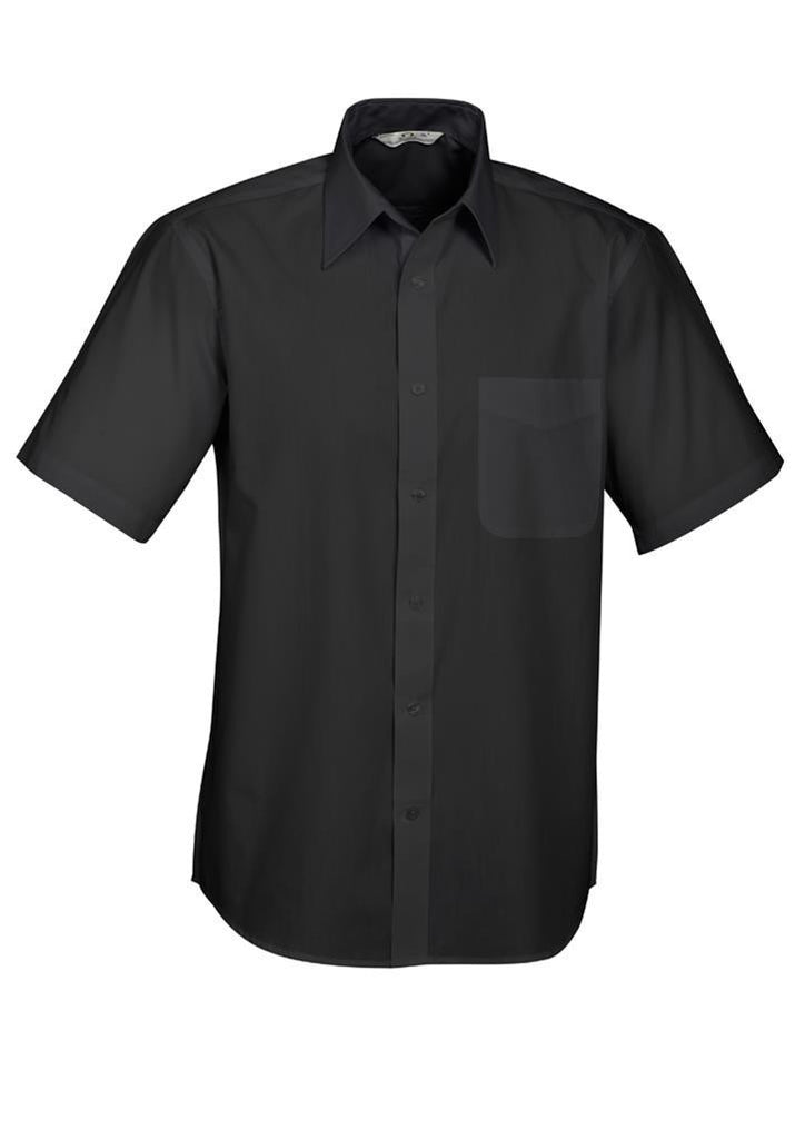 Biz Collection-Biz Collection Mens Base Short Sleeve Shirt-Black / XS-Corporate Apparel Online - 2