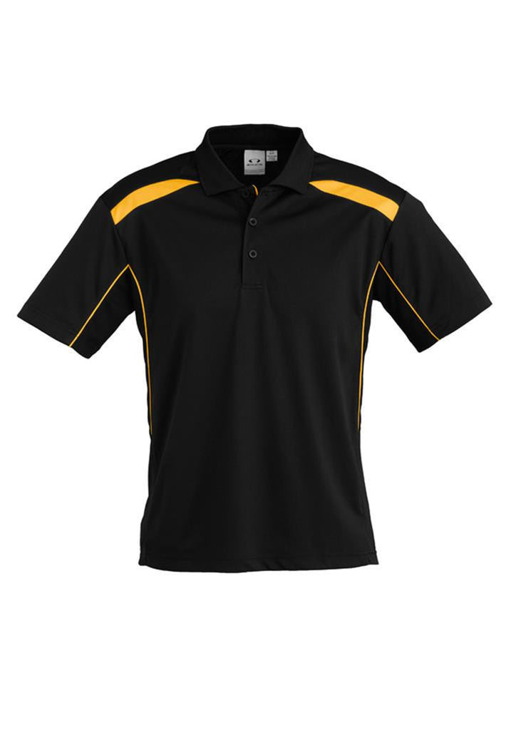Biz Collection-Biz Collection Mens United Short Sleeve Polo 1st ( 11 Colour )-Black / Gold / Small-Corporate Apparel Online - 4