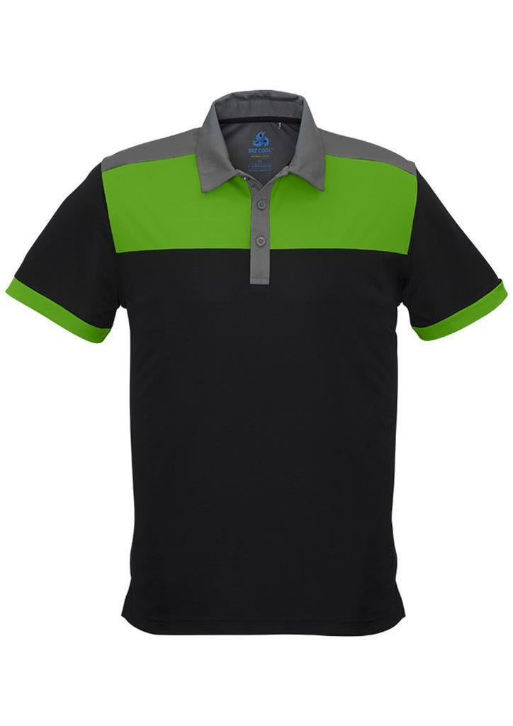 Biz Collection-Biz Collection Mens Charger Polo-Black/Green/Grey / S-Corporate Apparel Online - 3