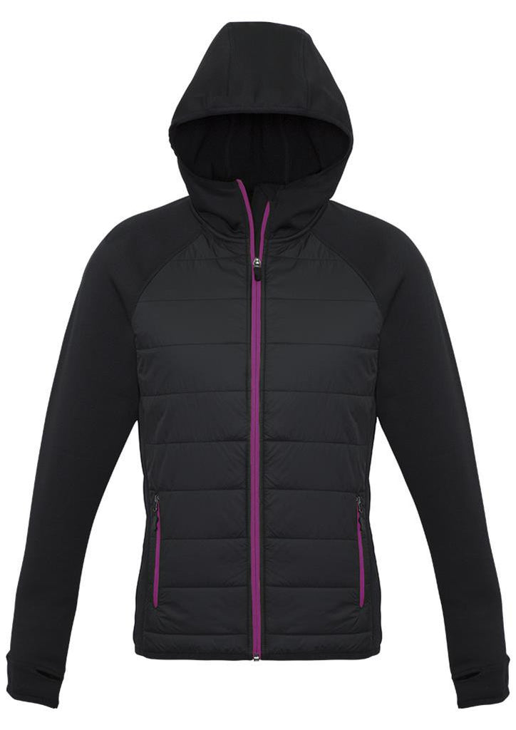 Biz Collection-Biz Collection Ladies Stealth Tech Hoodie-Black/megenta / XS-Corporate Apparel Online - 1