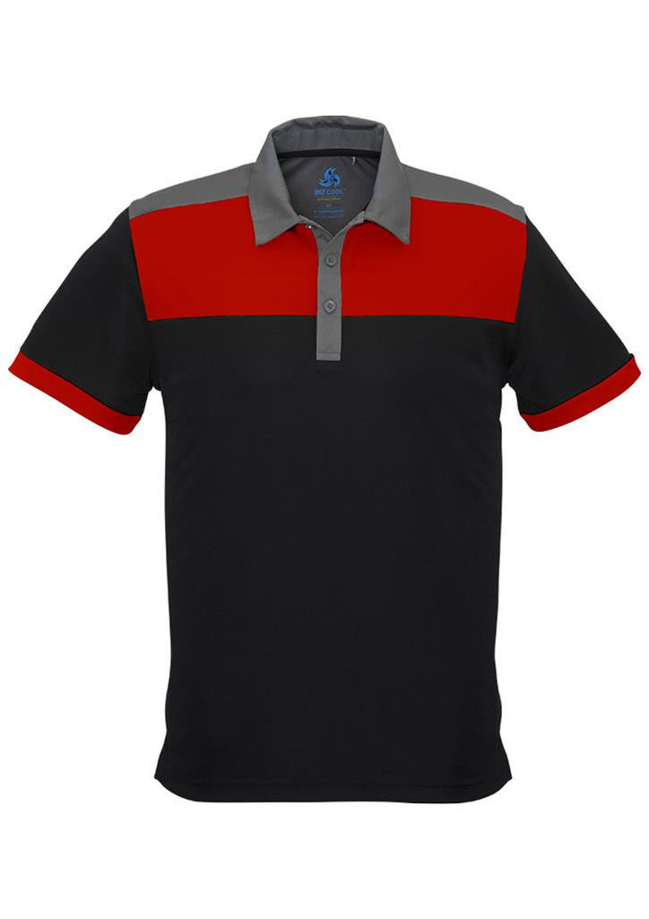 Biz Collection-Biz Collection Mens Charger Polo-Black/Red/Grey / S-Corporate Apparel Online - 5