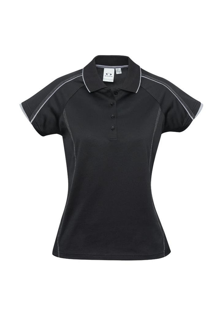 Biz Collection-Biz Collection Ladies Blade Polo-Black / Silver Grey / 6-Corporate Apparel Online - 2