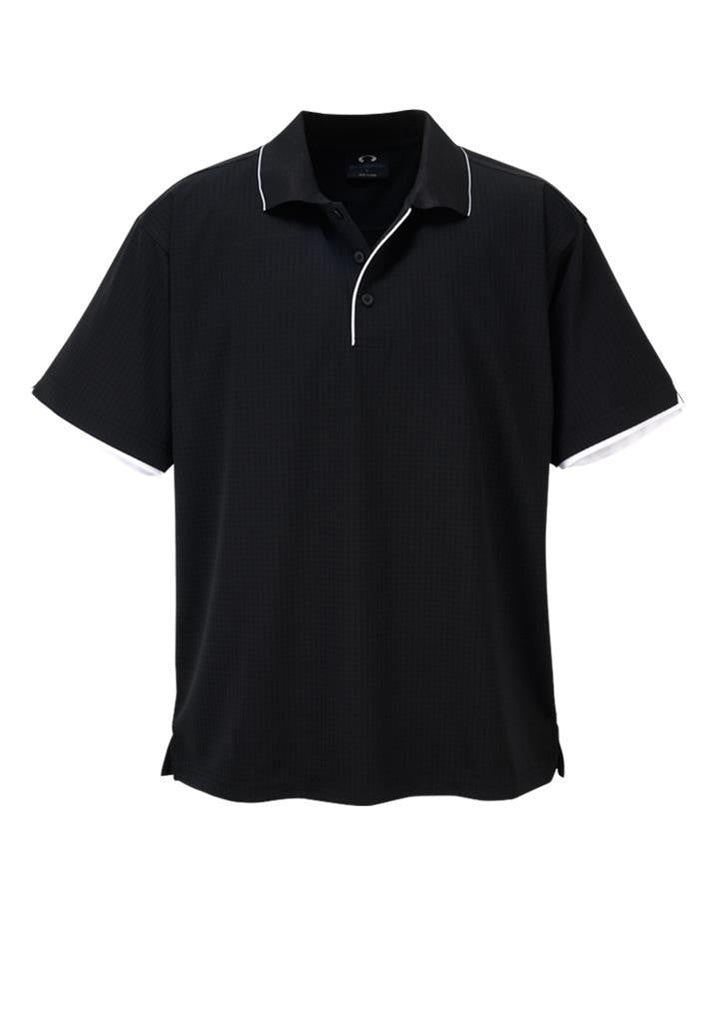 Biz Collection-Biz Collection Mens Elite Polo-Black / White / Small-Uniform Wholesalers - 3