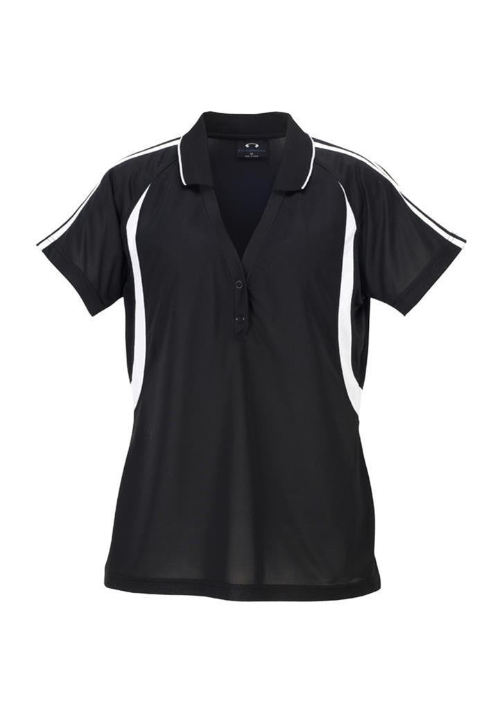 Biz Collection-Biz Collection Ladies Flash Polo 1st ( 11 Colour )-Black / White / 8-Uniform Wholesalers - 5