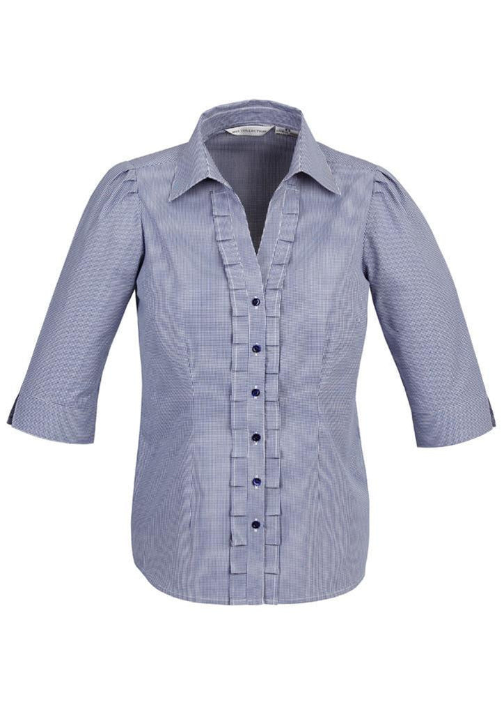 Biz Collection-Biz Collection Edge Ladies 3/4 sleeve shirt-Blue / 6-Corporate Apparel Online - 3