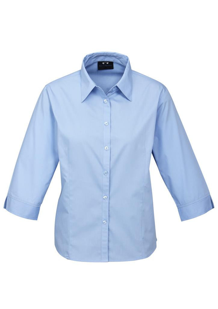 Biz Collection-Biz Collection Ladies Base 3/4 Sleeve Shirt-Blue / 6-Corporate Apparel Online - 3
