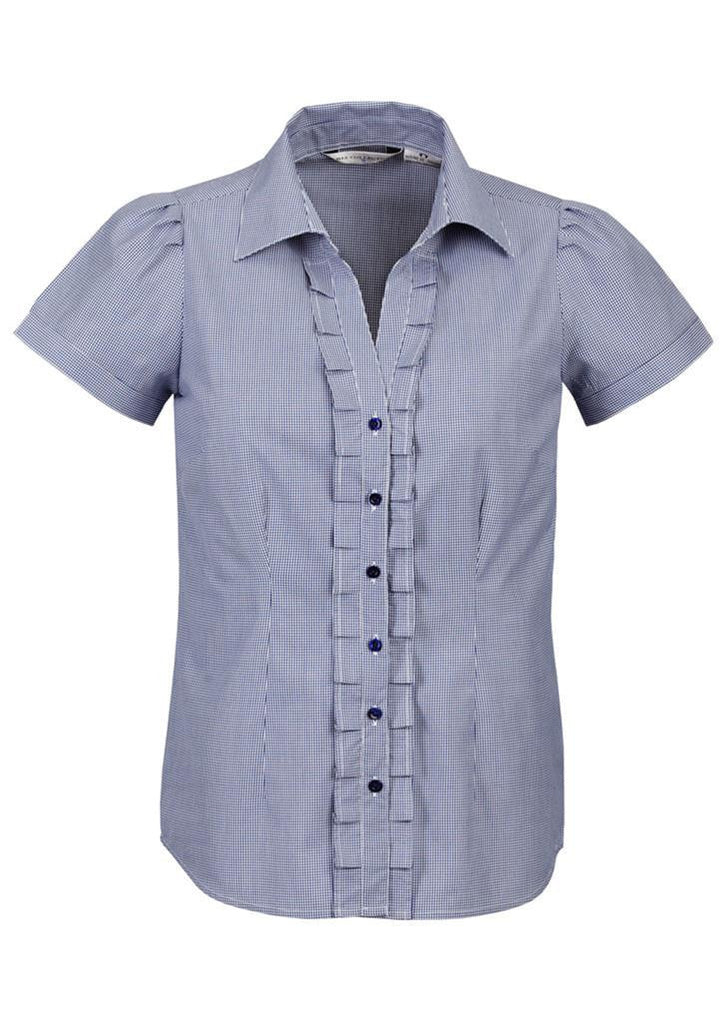 Biz Collection-Biz Collection Ladies Edge Short Sleeve Shirt-Blue / 6-Corporate Apparel Online - 3