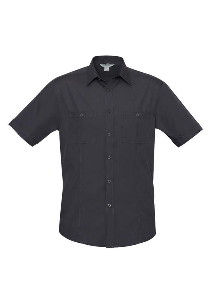 Biz Collection-Biz Collection Mens Bondi Short Sleeve Shirt-Charcoal / XS-Corporate Apparel Online - 4
