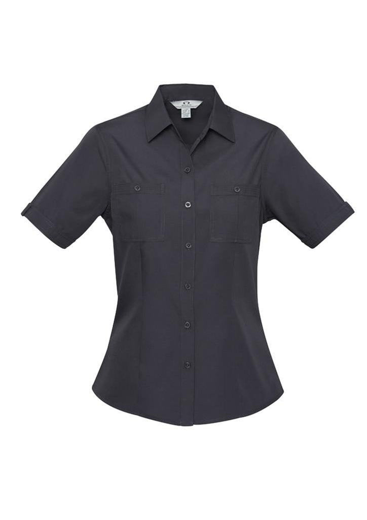 Biz Collection-Biz Collection Ladies Bondi Short Sleeve Shirt-Charcoal / 6-Corporate Apparel Online - 5