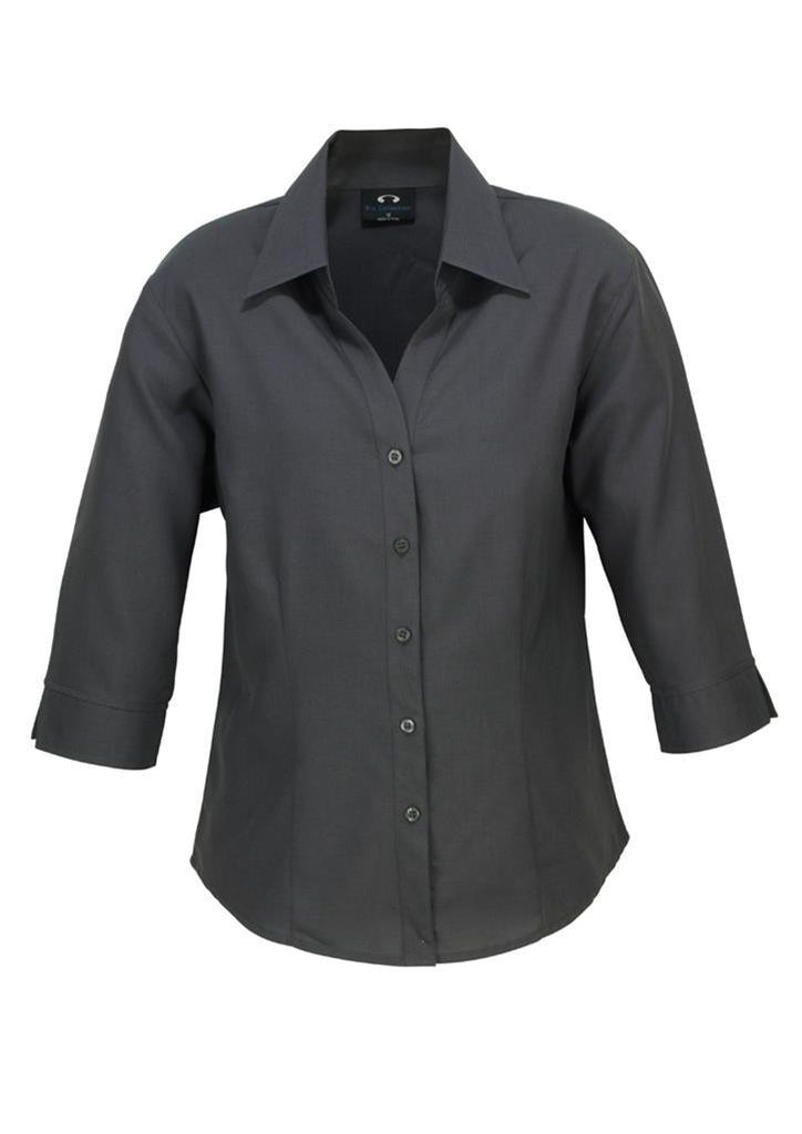 Biz Collection-Biz Collection Ladies Plain Oasis Shirt-3/4 Sleeve-Charcoal / 6-Corporate Apparel Online - 3