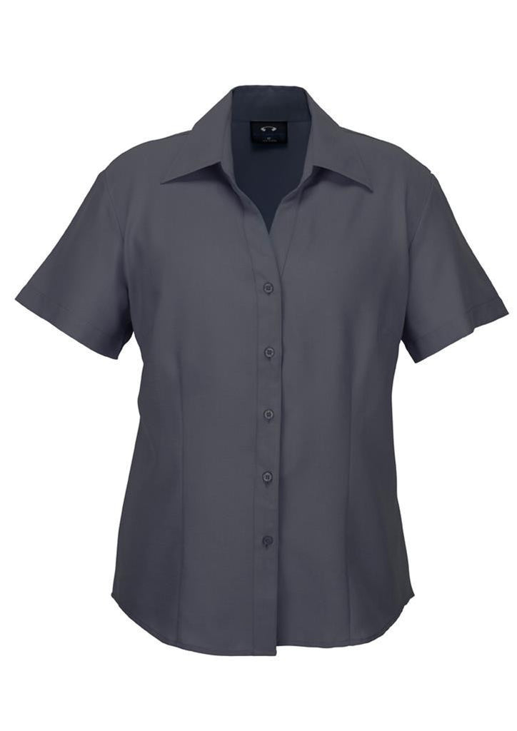 Biz Collection-Biz Collection Ladies Plain Oasis Shirt-S/S-Charcoal / 6-Corporate Apparel Online - 4