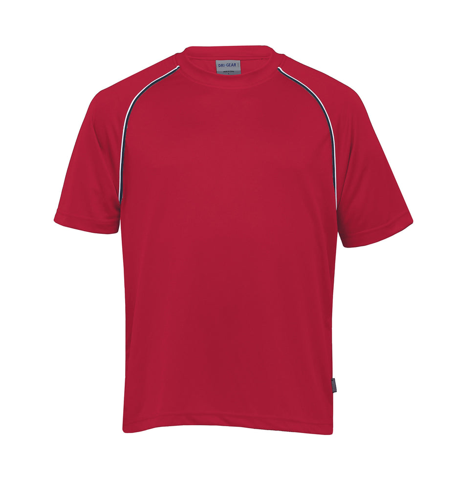 Gear For Life-Gear For Life Gents Dri Gear Twin Piped Tee-Red/White/Navy / XS-Corporate Apparel Online - 3