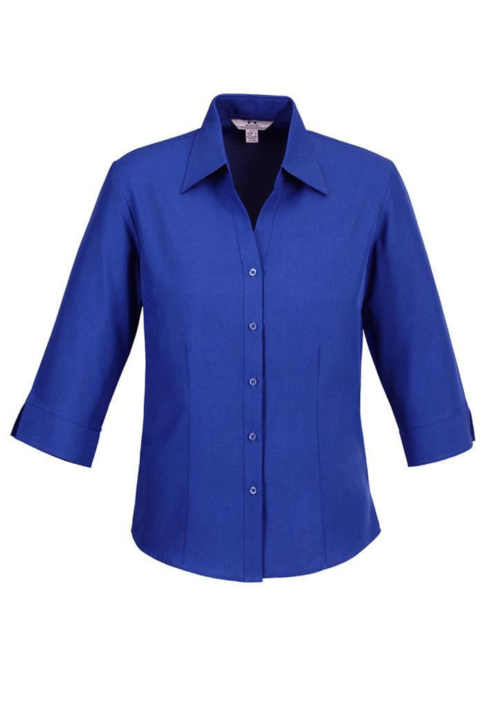 Biz Collection-Biz Collection Ladies Plain Oasis Shirt-3/4 Sleeve-Electric Blue / 6-Corporate Apparel Online - 5