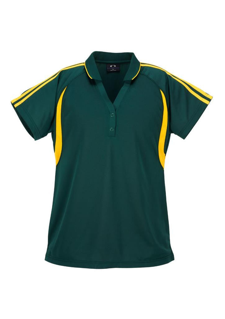 Biz Collection-Biz Collection Ladies Flash Polo 1st ( 11 Colour )-Forest / Gold / 8-Uniform Wholesalers - 6