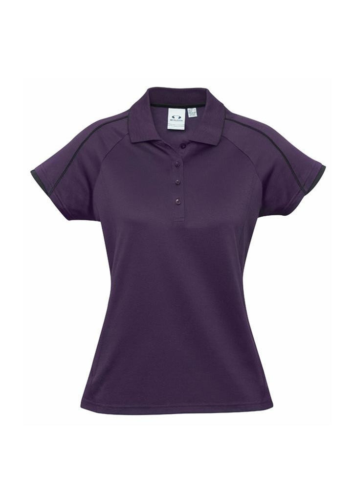 Biz Collection-Biz Collection Ladies Blade Polo-Grape / Black / 6-Corporate Apparel Online - 4