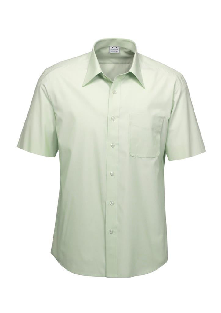 Biz Collection-Biz Collection Mens Ambassador Short Sleeve Shirt-Green / S-Uniform Wholesalers - 3