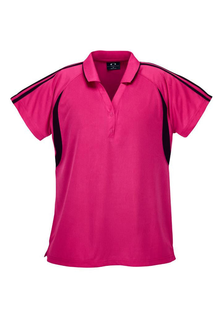 Biz Collection-Biz Collection Ladies Flash Polo 1st ( 11 Colour )-Hot Pink / Black / 8-Uniform Wholesalers - 8