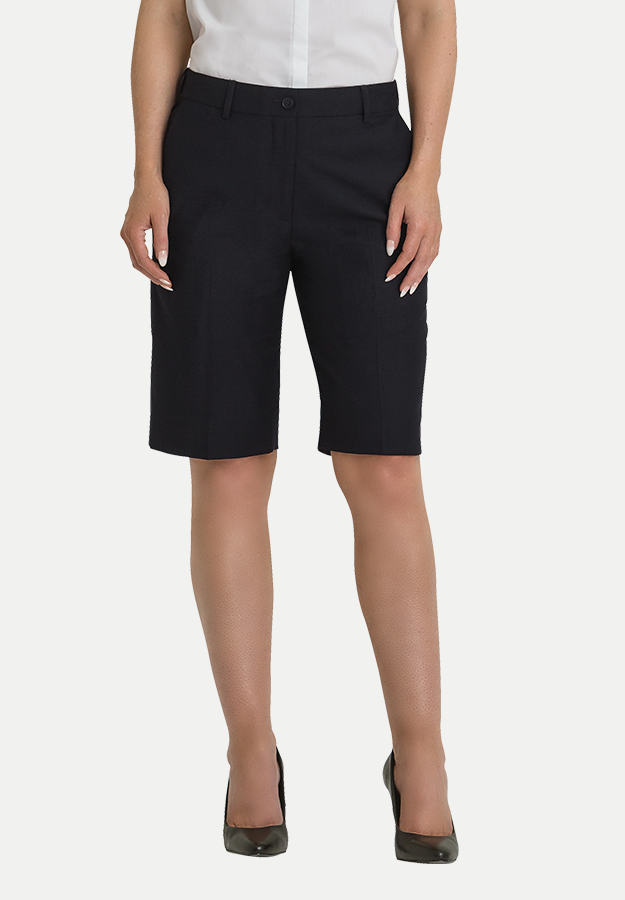 Ladies black on sale knee length shorts